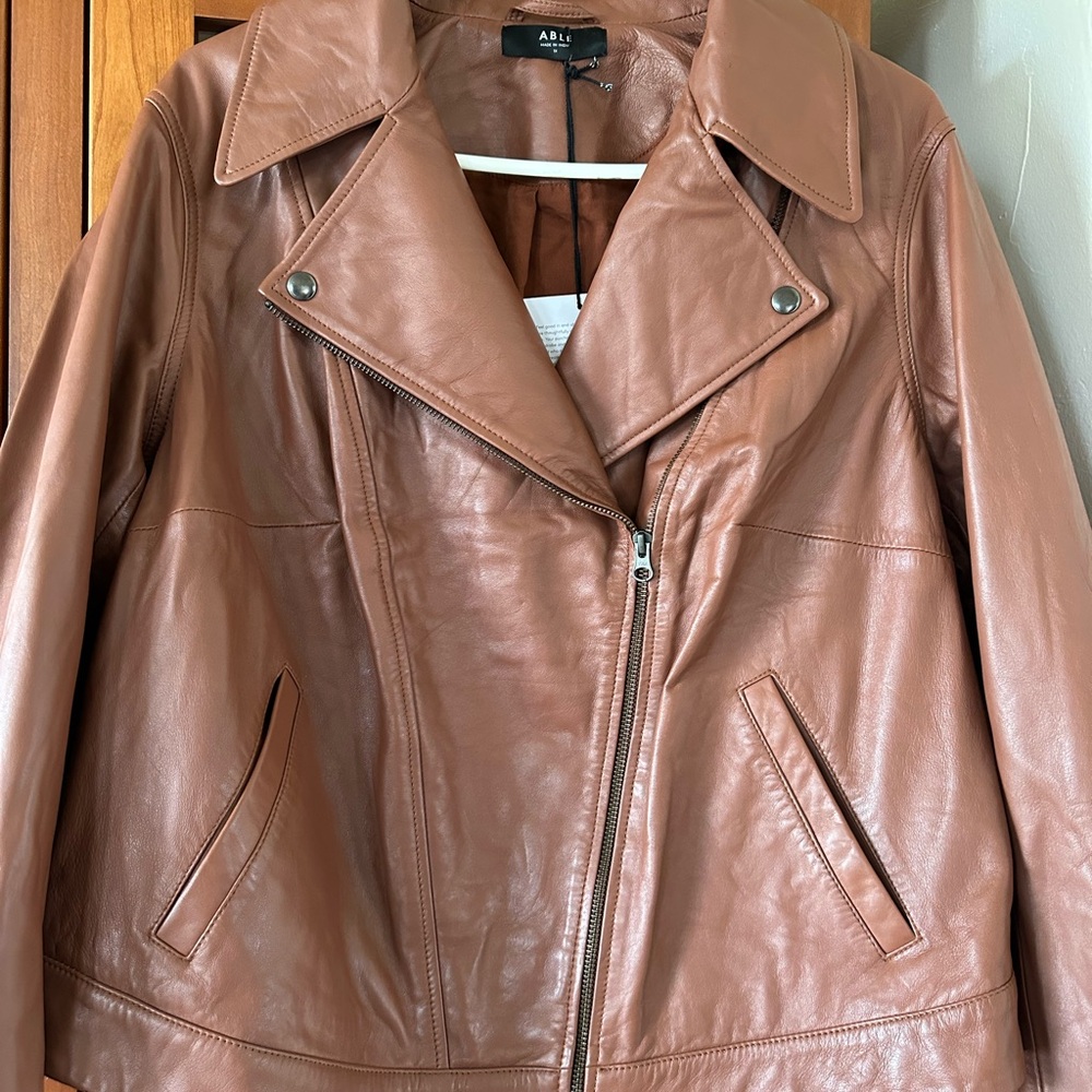 Able Maha Leather Jacket, Whiskey, 1X, NWT! - Picture 2 of 6
